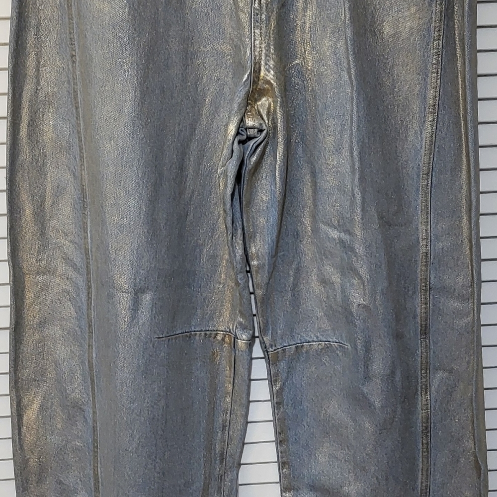 Metallic Silver Jeans